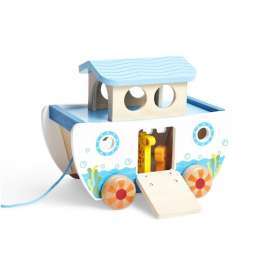 BRINQUEDO DE ARRASTRE DE MADEIRA HAPE ARCA DE NOÉ