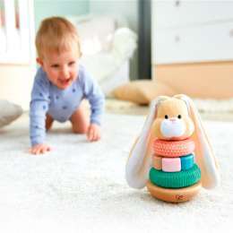 JOGO EMPILHADOR DE ARGOLAS HAPE BUNNY STACKER