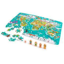 PUZZLE E JOGO HAPE MAPA MUNDI 2 EM 1